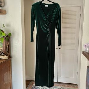 Hunter Green Velvet Gown